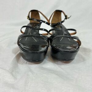 Kate Spade Black Platform Cage Sandals with Chunky Heel and Strappy Design